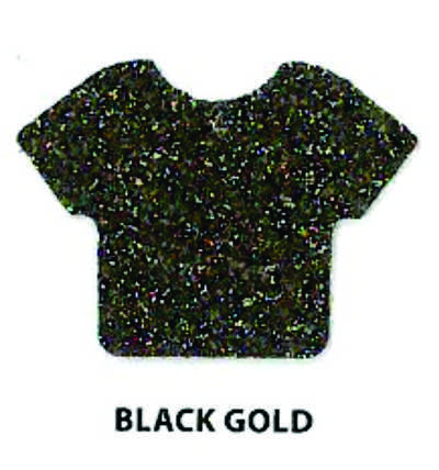 Siser HTV Vinyl Glitter Black Gold 12"x20" Sheet